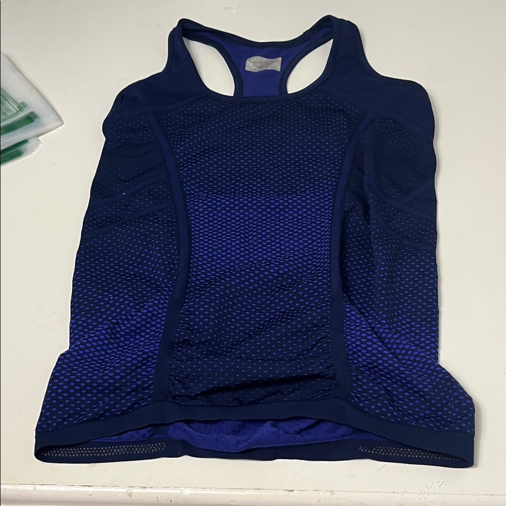 Athleta Large Blue Black Athletic Style Running Tank Top